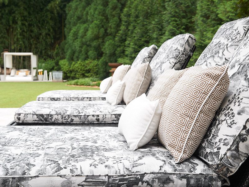 Floral outdoor cushions