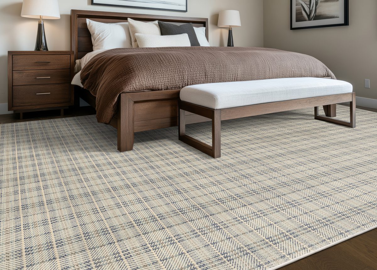 Bedroom interior design with modern furniture, cozy bedding, and Bedroom interior design with modern furniture, cozy bedding, and